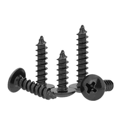 LIUCH 10 teile/los M2.6 M3 .5 M4 M5 SCHWARZER KOHLENSTOFFSTAHL Flachrundkopf Kreuzschlitz Pilzkopf Selbstschneidende Schrauben(35mm x10pcs,M5) von LIUCH