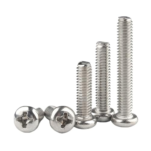 LIUCH 100 teile/los Kreuzschlitz PM Pan Rundkopfschrauben M1.2 .4 .6 M2 .5 A2-70 Edelstahl Maschinenschraube(30mm x100pcs,M2.5) von LIUCH