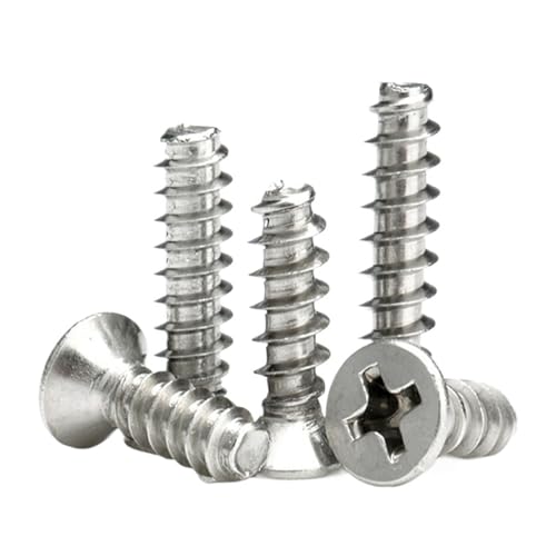 LIUCH 100 teile/los Kreuzschlitz Senkkopf selbstschneidende Schrauben Vernickelt Kohlenstoffstahl M1 M2 .6 M3 M4 Flache Schraube(3mm x100pcs,M1.4) von LIUCH