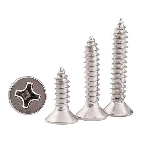 LIUCH 100 teile/los M1 .2 .4 .7 M2 .6 Mini 304 Edelstahl Kreuz Flachen Senkkopf Selbstschneidende Holzschraube(12mm,M2.3) von LIUCH