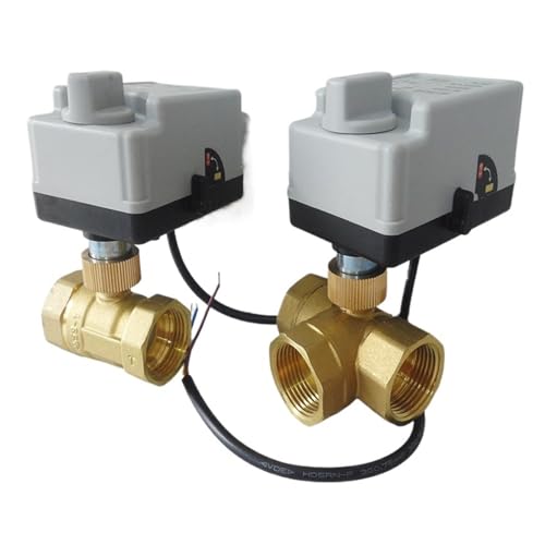 LIUCH 3-Wege-T-Typ und 2-Wege-Messing-Motorkugelhahn AC220V DC12V/24V 3-Draht 2-Steuerung Elektrische Antriebe mit Handschalter(Actuator,DC12V-DC24V_2 WAY) von LIUCH