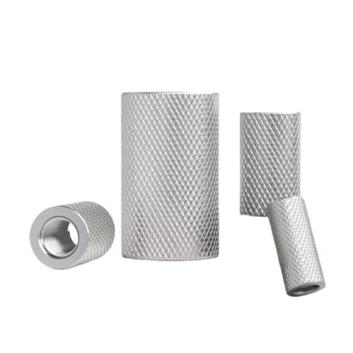 LIUCH 304 Edelstahl Verlängern Rändel Runde Kupplung Muttern M2 M2.5 M3 M4 M5 Zylindrische Daumen Festziehen Mutter Joint Hülse Mutter(M4x8x8mm-5pcs) von LIUCH