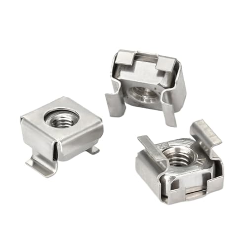 LIUCH 5/10 stücke M4 M5 M6 M8 A2-70 304 Edelstahl Quadrat Clip Schwimmende Käfigmutter for Serverschrank Regal Rackmontage(M6(10pcs)) von LIUCH