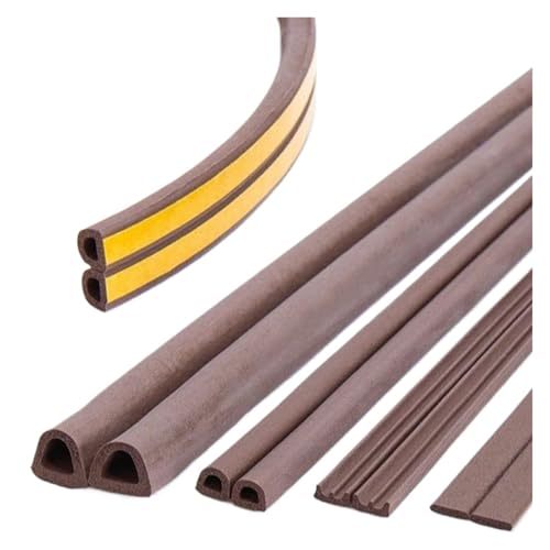 LIUCH 5M/10M Wetter Stripping Tür Dichtung Streifen DIEP Selbst-adhesive Draft Stopper Band Fenster Isolierung Lärm Gummi Dichtung Streifen(Brown,5M (16.4FT)_P (9MMX5.5MM)) von LIUCH