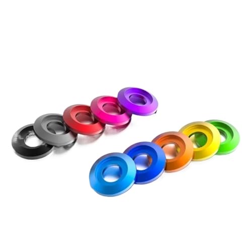 LIUCH Bunte Aluminium-Unterlegscheibe mit Becherkopf for Rundkopfschrauben M2 M2.5 M3 M4 M5 M6 M8(Purple,M4-(5Pcs)) von LIUCH
