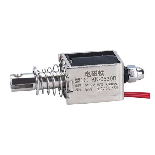 LIUCH DC 12 V 24 V Push-Pull-Typ Linearsolenoid 12 V Schalter Open Frame Elektromagnet Haltekraft 5 N – 65 N Hub 5 mm – 20 mm Magnete(1040B 1.5-35N 12mm,12V) von LIUCH