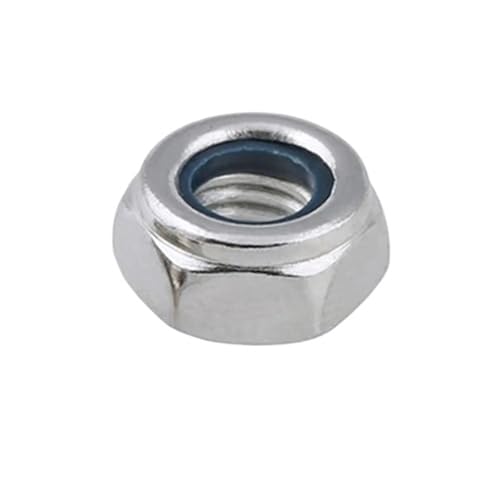 LIUCH DIN985 M2 M2.5 M3 M4 M5 M6 M8 M10 M12 M14 M16 Mutter Weiß Schwarz Zink Vernickelt Kontermutter Rutschfeste selbstsichernde Mutter Verriegelungskappe(White zinc,M12(5pcs)) von LIUCH