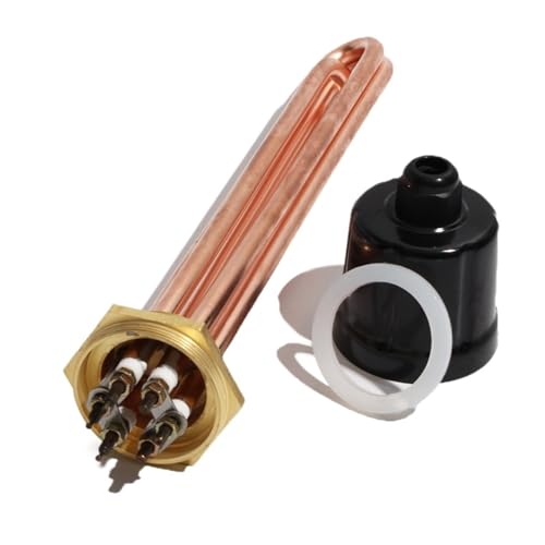 LIUCH DN32 (Um 41mm) Gewinde Kessel Ausrüstung Heizelement 3KW4.5KW6KW9KW12KW(Black,380V_6KW250L DN32) von LIUCH