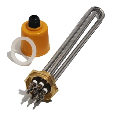 LIUCH DN32 (Um 41mm) Gewinde Kessel Ausrüstung Heizelement 3KW4.5KW6KW9KW12KW(Gold,220V_6KW250L DN32) von LIUCH
