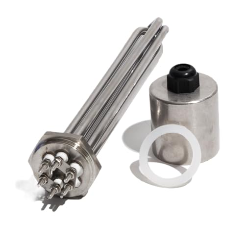 LIUCH DN32 (Um 41mm) Gewinde Kessel Ausrüstung Heizelement 3KW4.5KW6KW9KW12KW(WHITE,380V_4.5KW210L DN32) von LIUCH