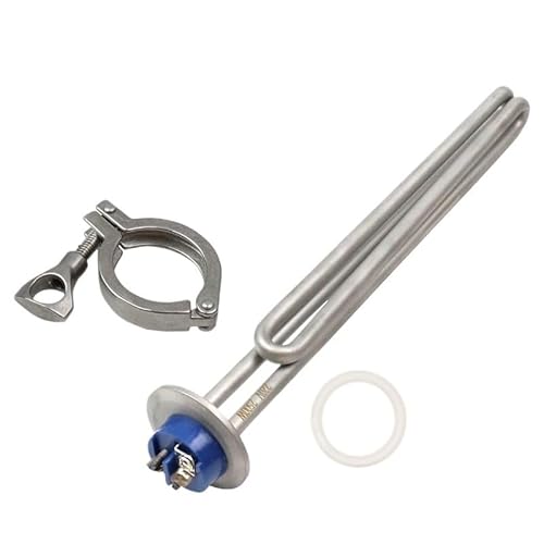 LIUCH Edelstahl 1,5 "Tri Clamp (OD 50,5mm) 220v 2, kw/3, kw Rohr Elektrische Heizung Heizelement for Homebrew(Heater and Clamp,220V 2500W) von LIUCH