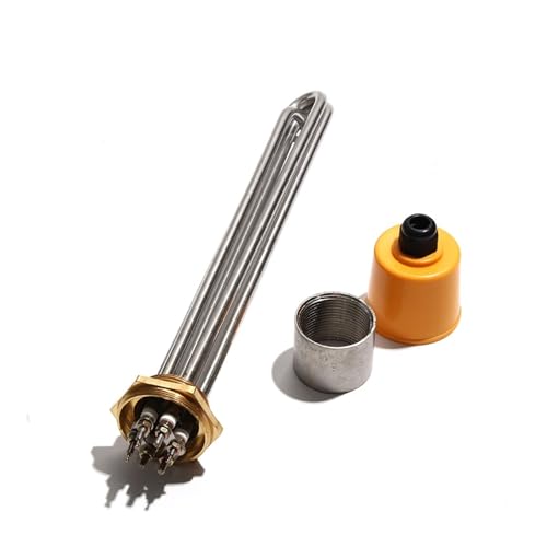 LIUCH Heizelement DN32/DN40/DN50, Edelstahl, 110 V/220 V, Heizwiderstandsrohr mit Innenmutter (DN40,380V_6KW, 240mm) von LIUCH