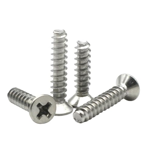 LIUCH M1 .2 .4 .7 M2 .5-M3 M3.5 M4 M5 M6 304 Edelstahl Senke Selbstschneidende Schrauben mit Flachkopf(3 mm,M2.0 (50pcs)) von LIUCH