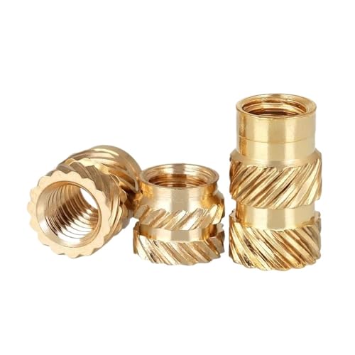 LIUCH M1 M1.4 M1.6 M1.7 M2 M2.5 M3 M4 M5 Messing-Einsatzmutter, Heißschmelz-Rändelgewinde, Wärmespritzguss-Einbettung, Kupfermutter(Length3mm,M2x3.5mm-30pcs) von LIUCH