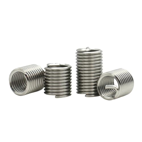 LIUCH M1.6 M2 .5 M3 M4 M5 M6 M8 M10~ M24 Spiraldraht-Gewindeeinsätze aus Edelstahl 304, Buchsenhülsen-Stellschraube und Werkzeugsatz(Length 2D,M5x 0.8 (50pcs)) von LIUCH