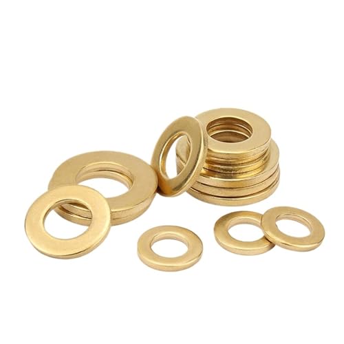 LIUCH M2 M2.5 M3 M4 M5 M6 M8 M10 M12 M14 M16 M18 M20 GB97 Messing-Unterlegscheibe Massivmessing-Dichtungsscheibe Kupfermetall-Meson-Pad-Abstandshalter(M5x14x1-10pcs) von LIUCH