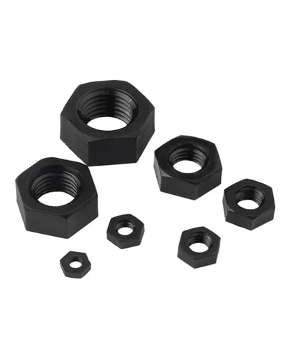 LIUCH M2 M2.5 M3 M4 M5 M6 M8 M10 M12 M14 M16 M18 M20 Weiße oder schwarze Sechskantmutter aus Kunststoff mit Nylon(Black,M5-20pcs) von LIUCH