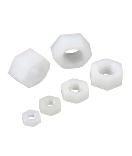 LIUCH M2 M2.5 M3 M4 M5 M6 M8 M10 M12 M14 M16 M18 M20 Weiße oder schwarze Sechskantmutter aus Kunststoff mit Nylon(White,M16-2pcs) von LIUCH