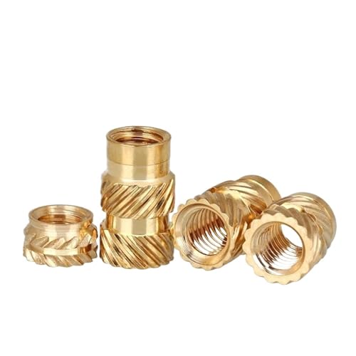 LIUCH M2 M2.5 M3 M4 M5 M6 M8 Messing-Einsatzmutter, Heißschmelz-Rändelgewinde, Wärmespritzguss-Einbettung, Kupfermutter(Length8mm,M2x3.5mm-30pcs) von LIUCH
