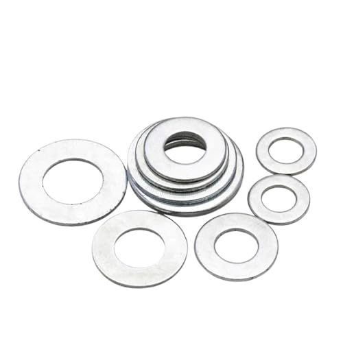 LIUCH M2 M2.5 M5 M8 Flache Unterlegscheiben Kohlenstoffstahl Weiß Verzinkt Einfache Dichtung Flache Dichtungsringe Außendurchmesser 5-17mm Dicke 0,5-2,0mm(M5x9x0.8-50pcs) von LIUCH
