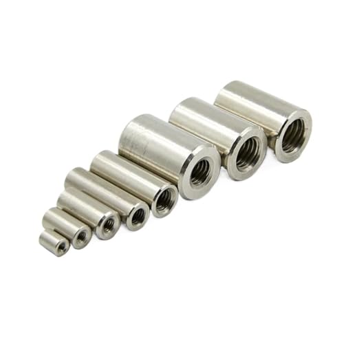 LIUCH M3 M4 M5 M6 304 Edelstahl Verlängern Runde Kupplung Mutter Innengewinde Zylindrische Joint Mutter Hülse Rohr Muttern(M6x10x8(10pcs)) von LIUCH