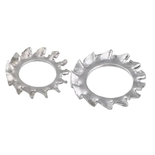 LIUCH M3 M4 M5 M6 M8 M10 GB861.2 Innenverzahnte Fächerscheibe Dichtung Weißes Zink Außen Mehrere Zähne(External teeth,M3-50pcs) von LIUCH