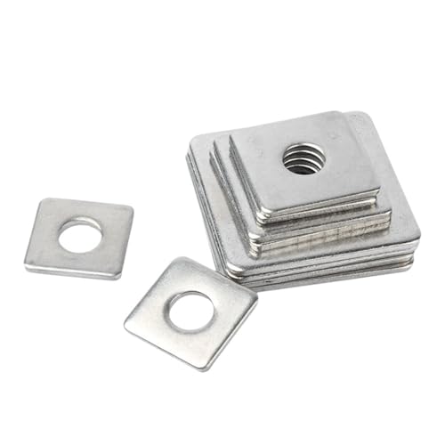 LIUCH M3 M4 M5 M6 M8 M10 M12 M14 M16 304 Edelstahl Flache Washer Verdicken Quadratische Dichtung Vorhang Wand Shim Metall ring(4x10x1-20pcs) von LIUCH