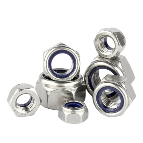 LIUCH M4 M5 M6 M8 M10 M12 304 Edelstahl Linksgewinde Anti-Lockerungsmutter Anti-Gewinde Linksgewinde Selbstsichernde Anti-Rutsch-Mutter(M5-5pcs) von LIUCH