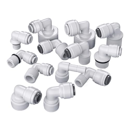 LIUCH Passend for 1/4" 3/8" OD Rohr 90 Grad Ellenbogen POM Schnellmontage-Anschluss for Aquarium RO Wasserfilter Umkehrosmoseanlage(6.35mm-6.35mm-03) von LIUCH