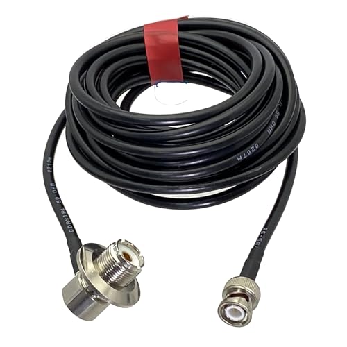 LIUCH RG58-Kabel BNC-Stecker auf UHF SO239-Buchse, Mutter, Schott, rechtwinkliger Stecker, 50 Ohm, RF-Überbrückungskabel, 6 Zoll ~ 10 m(6M) von LIUCH
