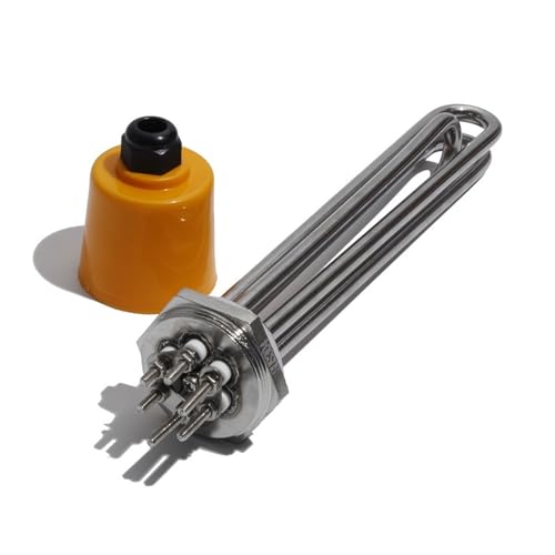 LIUCH Rohrheizelement für 304SS220V 380V DN40 mit Erdungsschraube (380V, 6KW 250mm dn40) von LIUCH