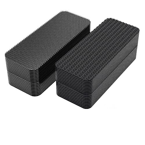 LIUCH Starke Aufkleber zur Teppichbefestigung, selbstklebendes Klettband, schwarzes Pad, doppelseitige Matte, fester Flicken, rutschfester Bodenbelag for den Heimboden(Rectangle- 20x70mm,24sets (48pcs von LIUCH