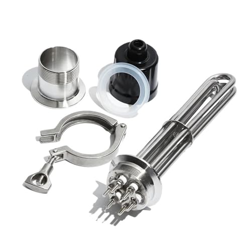 LIUCH Niedrige Wattdichte, 2 Zoll (64 mm Außendurchmesser), Tri-Clamp for Heimbrauerei- und Destillerietanks, 4,5 kW/6 kW/9 kW(Black,6KW for 480mm) von LIUCH