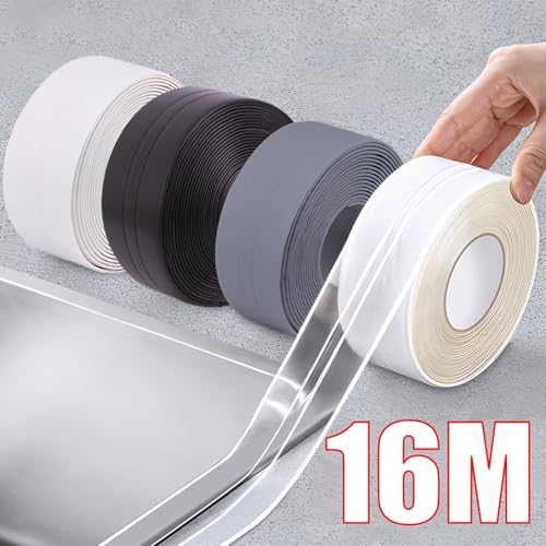 LIUCH Wasserdichte Dichtungsbandstreifen PVC Selbstklebender Wandaufkleber for Badezimmer Dusche Bad Dichtung Dichtungsstreifen Küchenspüle Schimmelfest(Beige,16M(52.5 FEET)_3.8CM(1.5INCH)) von LIUCH