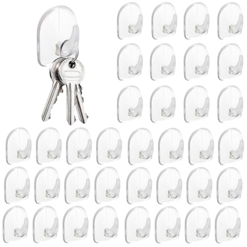 LIUCONGBD 36 Stück Transparent Klebehaken, Deckenhaken Selbstklebend Ohne Bohren, Magische Wandhaken Haken zum Einhängen Extra Stark für Küche Badezimmer Balkon Garten Fenster von LIUCONGBD