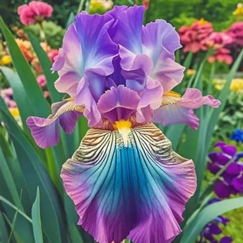 (LIUGCD) Iris Mix winterhart/schwertlilien kaufen - Mehrere Köpfe, doppelte Blütenblätter, im Topf, kältebeständig, mehrjährig- leicht zu züchten von LIUGCD