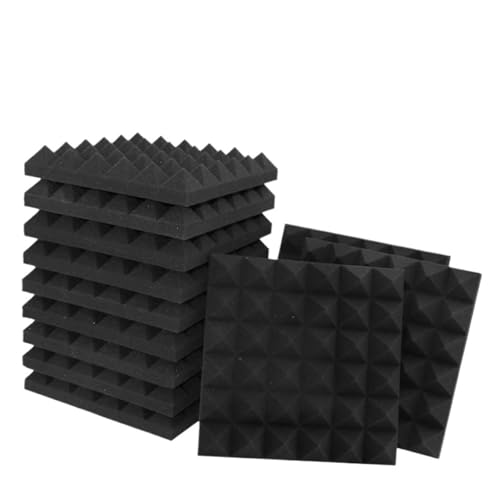 12-36PCS Schallabsorbierende Wandpaneele Akustikschaum Selbstklebende Dekor Studio Echo Cancelling Behandlung for Spielzimmer Kino Für Auto, Studio, Zuhause(36PCS) von LIUHLFSR