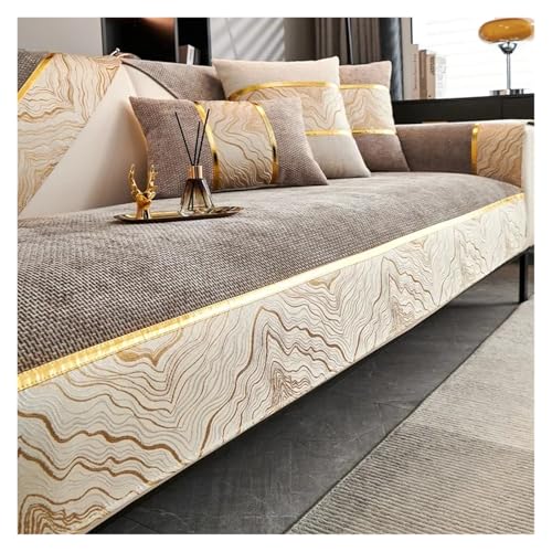 1PC Chenille Sofa Matte Rutschfeste Kinder Haustiere Sofa Abdeckung Vier Jahreszeiten Universal Couch Schonbezug Handtuch for Wohnzimmer hause für U Form L Form Sektionssofa(Grey,M 90x240cm 1pc) von LIUHLFSR
