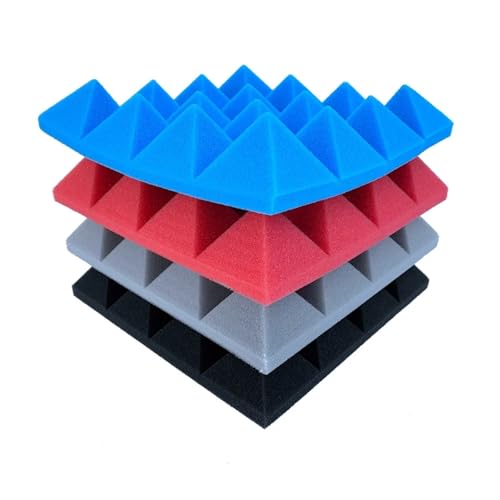 24Pcs 25X25x5cm Studio Akustische Schalldichte Schaum Pyramide Noise Isolierung Sound Absorption Behandlung Panels Für Auto, Studio, Zuhause von LIUHLFSR