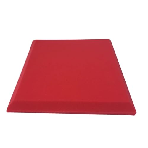 4 STÜCKE 50X50 cm Studio-Akustikschaumstoff Große Größe Quadratischer Schallschutzschaumstoff Schallabsorptionsbehandlung Schalldämmung Flache Paneele Für Auto, Studio, Zuhause(Red,50X50X5CM_4 PACK) von LIUHLFSR