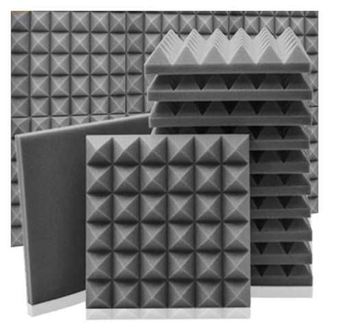 Akustikschaumplatte, 6/12/24 Stück, , schalldichter Schaum, Studio-Akustikschwamm, Wand-Akustikbehandlung Für Auto, Studio, Zuhause(Gray,24 Pcs With Tapes) von LIUHLFSR