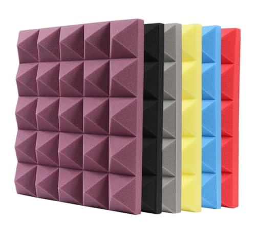 Akustikschaumstoffplatten Pyramide 2" X 12" , Schallschutzschaumstoff, Geräuschunterdrückungsschaumstoff, doppelseitig klebend Für Auto, Studio, Zuhause(Yellow-30x30x5,1PCS) von LIUHLFSR