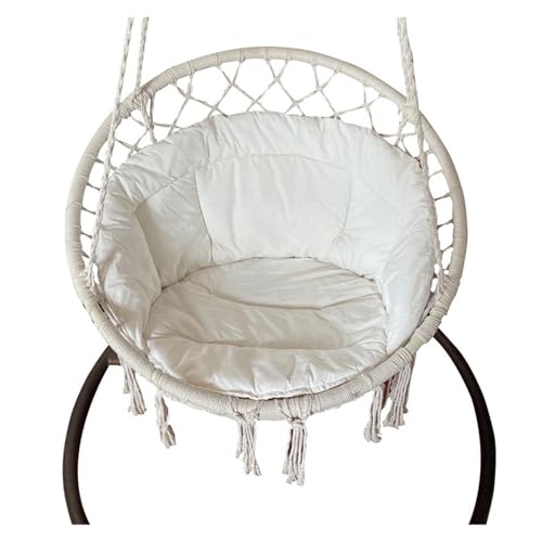 Hängendes Schaukelkorb-Sitzkissen, verdicktes Balkon-Ei-Hängematten-Schaukelstuhl-Sitzpolster for Zuhause, Terrasse, Garten, Wohnzimmer Für Garten, Außen und Innen(Beige Cushion) von LIUHLFSR