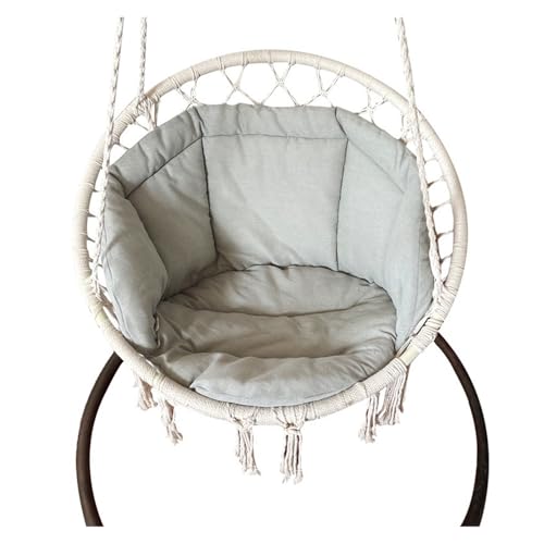 Hängendes Schaukelkorb-Sitzkissen, verdicktes Balkon-Ei-Hängematten-Schaukelstuhl-Sitzpolster for Zuhause, Terrasse, Garten, Wohnzimmer Für Garten, Außen und Innen(Light Gray Cushion) von LIUHLFSR