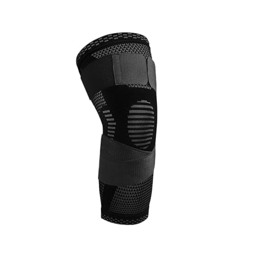 LIUHLFSR 1PC Compression Knee Braces with Bandage Sports Running Basketball Fitness Volleyball Knee Sleeves Comfort Elasticity Knee Pad Gebrauch: Für Indoor- und Outdoor-Sportarten.(Black,M) von LIUHLFSR