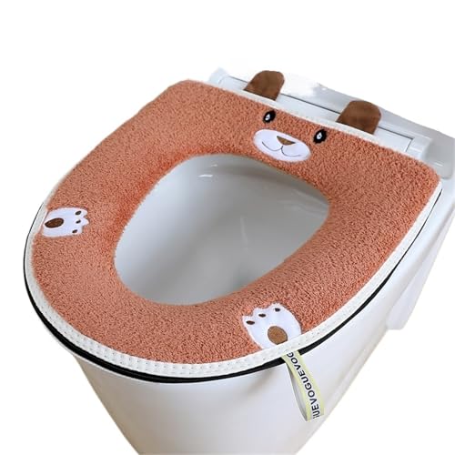 LIUHLFSR 2 PCS Cartoon Toilettensitzbezug Matte Badezimmer Pad Closestool Dicker Waschbar Griff Passt Auf Die Meisten Toilettensitze(Color-2) von LIUHLFSR