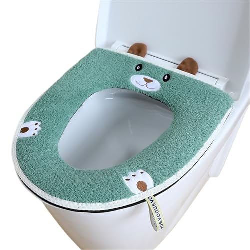 LIUHLFSR 2 PCS Cartoon Toilettensitzbezug Matte Badezimmer Pad Closestool Dicker Waschbar Griff Passt Auf Die Meisten Toilettensitze(Color-3) von LIUHLFSR