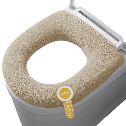LIUHLFSR 2 PCS for Winter-Toilettensitzpolster Home Mat Four Seasons Universal Potty Kissen Waschmaschine Soft Cape Case Warmer Cover Passt Auf Die Meisten Toilettensitze(Brown) von LIUHLFSR