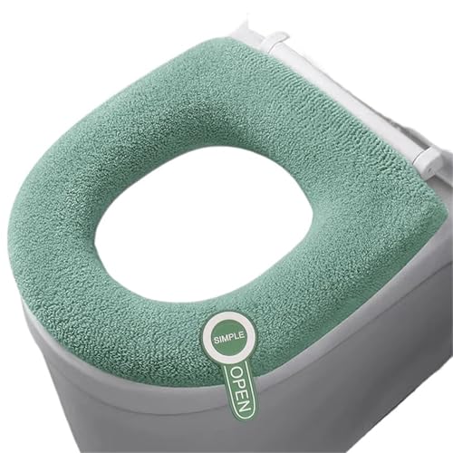 LIUHLFSR 2 PCS for Winter-Toilettensitzpolster Home Mat Four Seasons Universal Potty Kissen Waschmaschine Soft Cape Case Warmer Cover Passt Auf Die Meisten Toilettensitze(Green) von LIUHLFSR