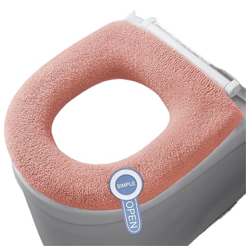 LIUHLFSR 2 PCS for Winter-Toilettensitzpolster Home Mat Four Seasons Universal Potty Kissen Waschmaschine Soft Cape Case Warmer Cover Passt Auf Die Meisten Toilettensitze(Pink) von LIUHLFSR